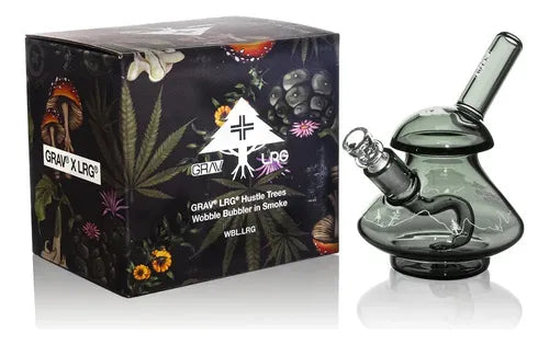 GRAV X LRG | HUSTLE TREES WOBBLE BUBBLER IN SMOKE